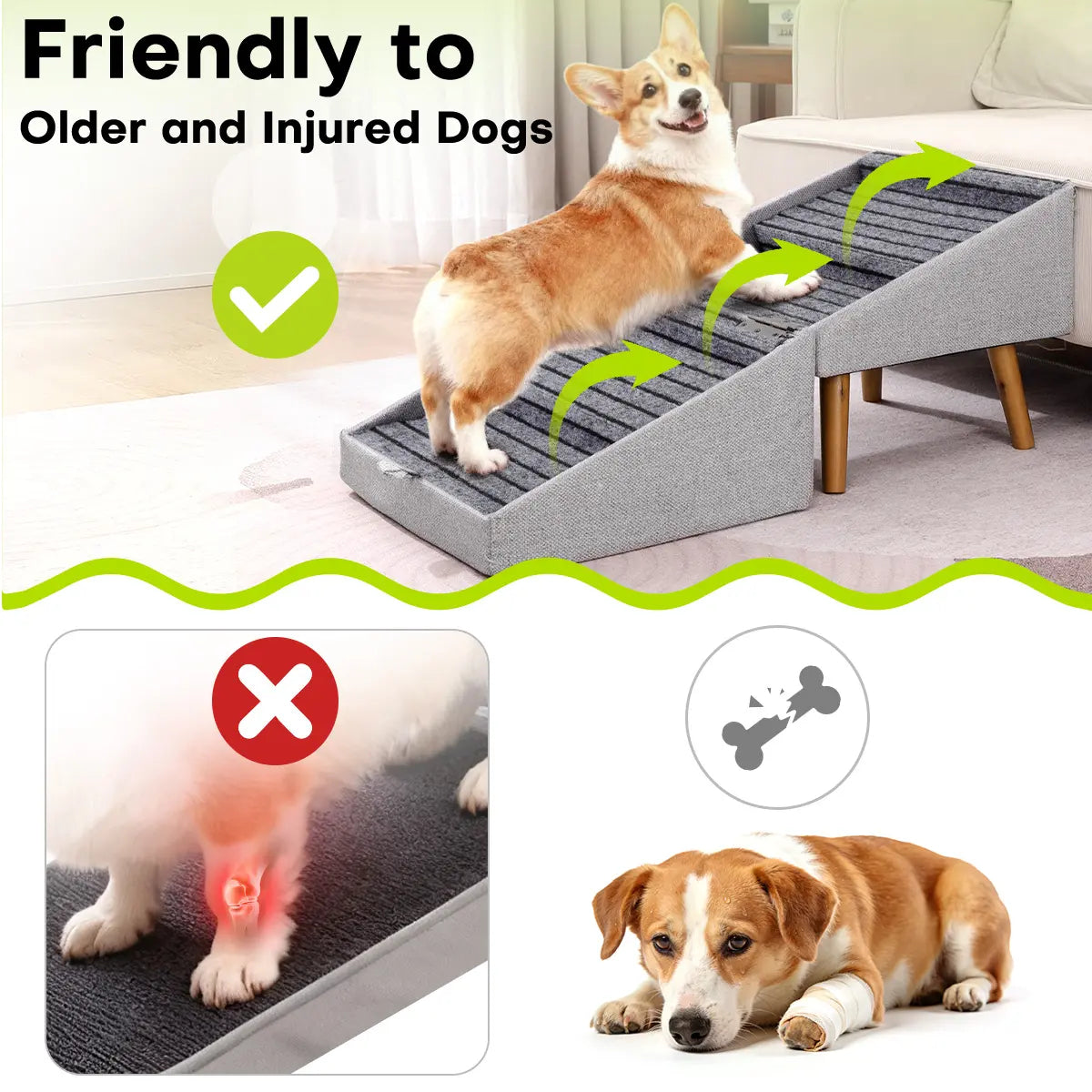 17-inch Tall Dog Ramp Ottoman for Sofas