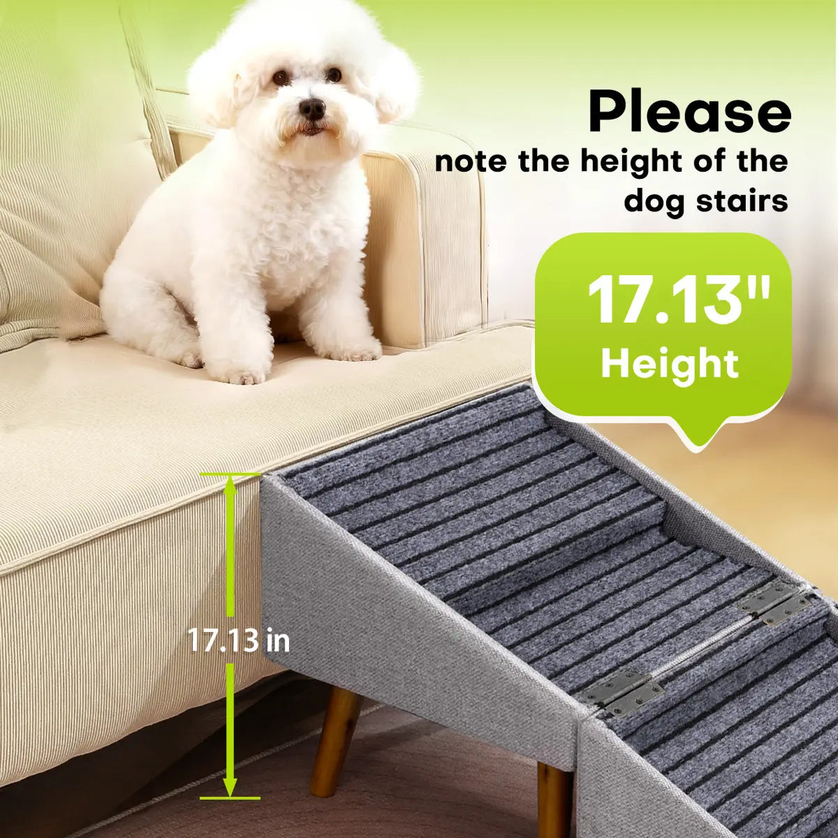 17-inch Tall Dog Ramp Ottoman for Sofas