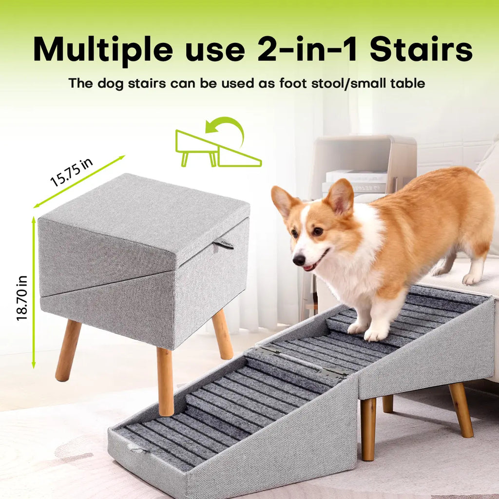 17-inch Tall Dog Ramp Ottoman for Sofas